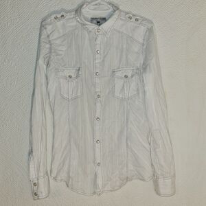64. Pop Icon Clothing Button Down White